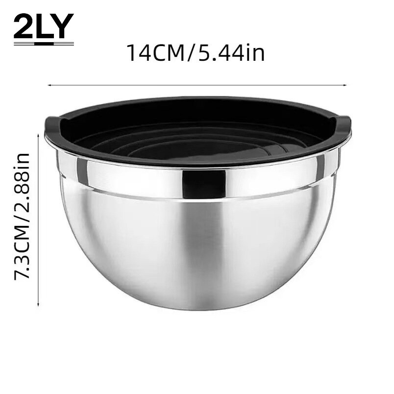 Baking Kitchen Set - 두꺼운 스테인리스 스틸 믹싱볼 세트(뚜껑 포함),