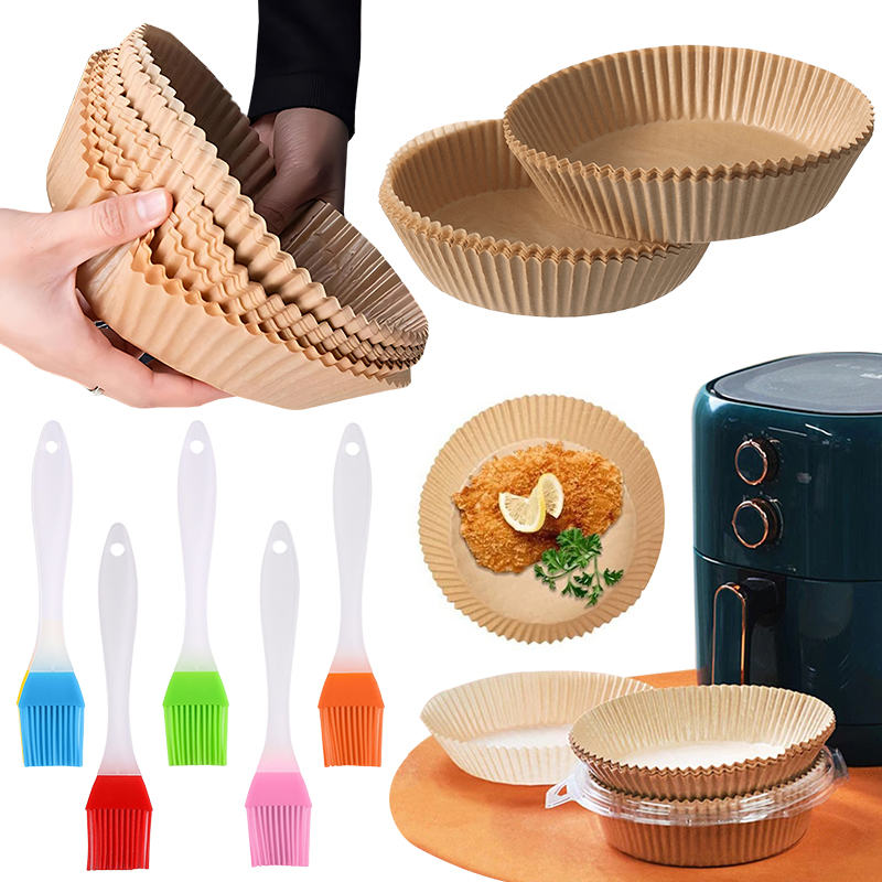 Baking Kitchen Set - 50/100개 에어프라이어 종이 접시 (랜덤 색상