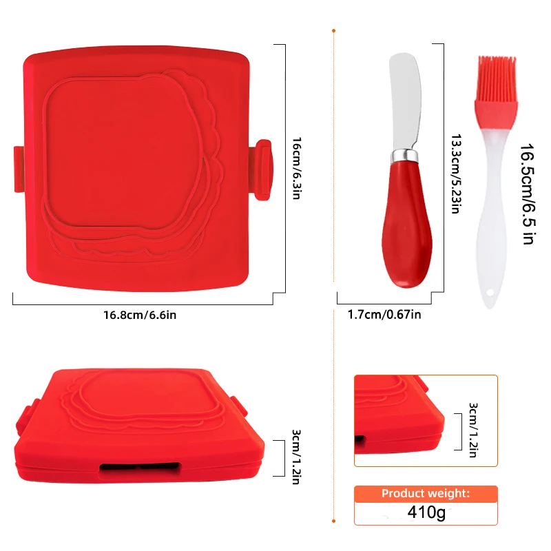 3팩 식품 등급 샌드위치 토스터, 버터 나이프 및 오일 - Baking Kitchen Set 리뷰 및 가격