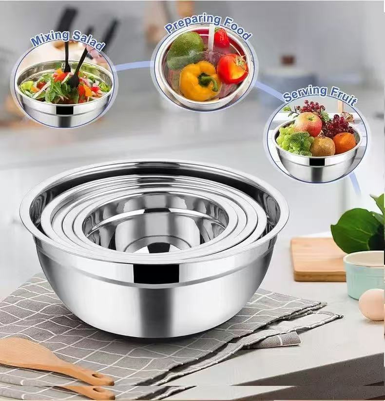 두꺼운 스테인리스 스틸 믹싱볼 세트(뚜껑 포함), 주방 - Baking Kitchen Set 리뷰 및 가격