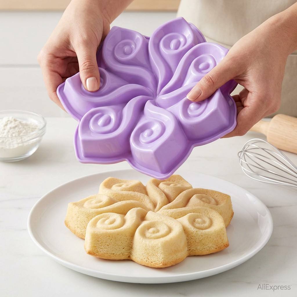대형 꽃 모양 실리콘 케이크 몰드, 나선형 스월 베이킹 - Kitchen Baking Ware 리뷰 및 가격