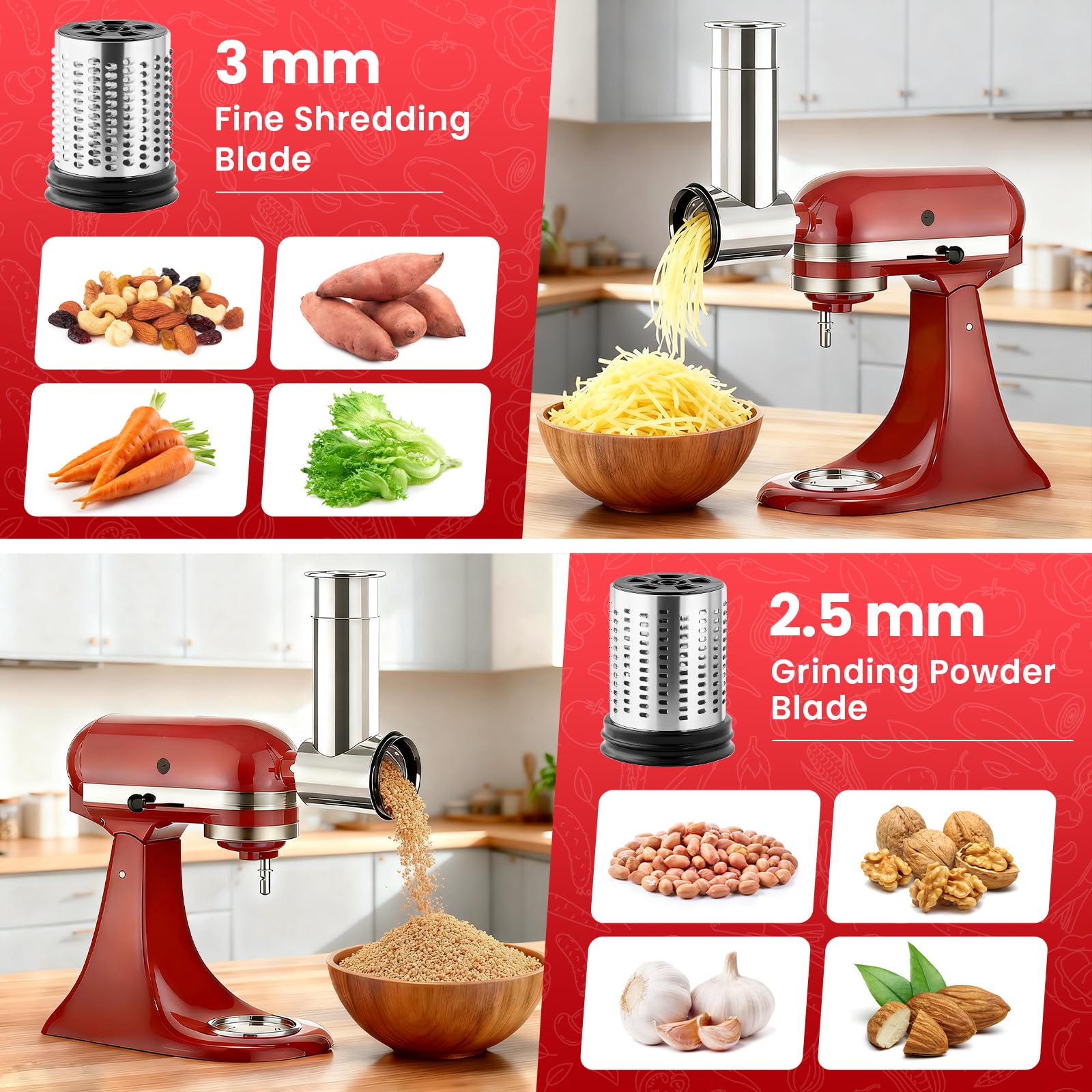 스테인리스 스틸 슬라이서/슈레더/치즈 그레이터 부속품, - Kitchenaid Baking Set 리뷰 및 가격