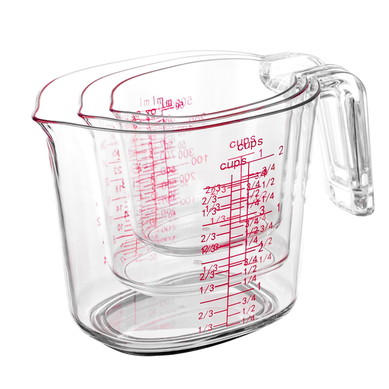 1컵, 2컵, 4컵 투명 네스팅 계량컵 세트 플라스틱  - Kitchen Baking Kit 리뷰 및 가격