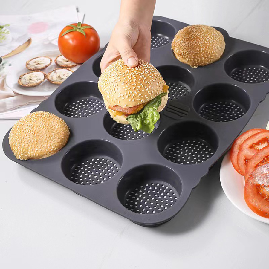1PC 햄버거 빵 금형 12 홀 라운드 프랑스 내열성  - Kitchen Baking Ware 리뷰 및 가격